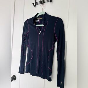 Smartwool Classic Merino Wool Base Layer 1/4 Zip Navy | Women's XS